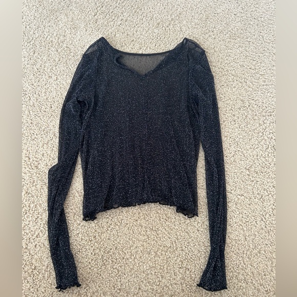 black sparkly see through shirt! - Picture 2 of 2